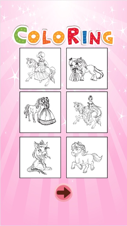 Pony Princess coloring Book Kids Games screenshot-3