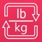 Icon Pounds to kilograms and kg to lb weight converter