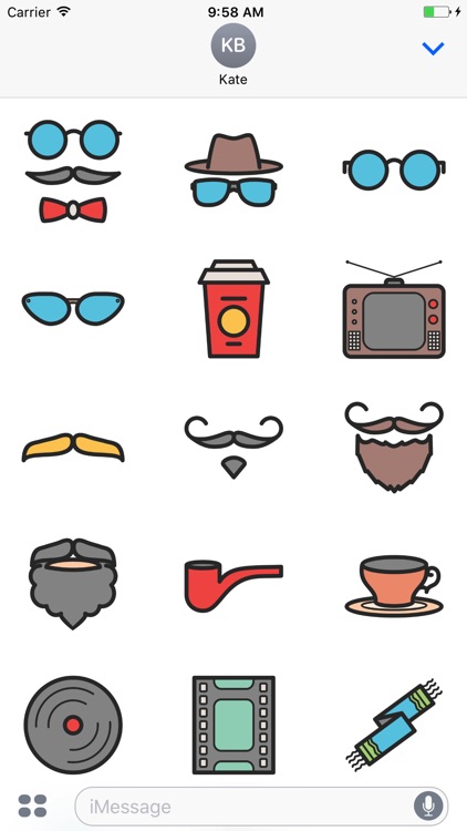 Hipster Sticker Pack for Messaging