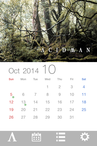 ACIDMAN calendar screenshot 2