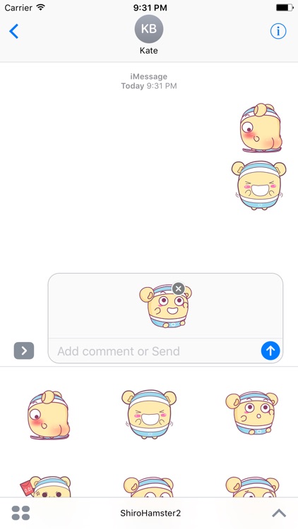 Shiro Hamster 2 animated sticker