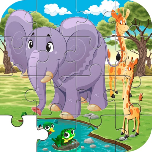 Elephant & Giraffe Puzzle Game Life Skill iOS App