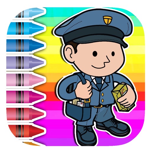 Postman Game Coloring Junior Educational Icon