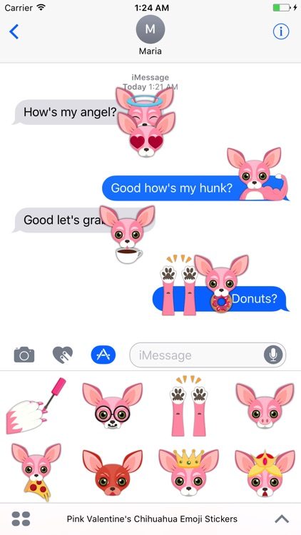 Pink Valentine's Chihuahua Emoji Stickers