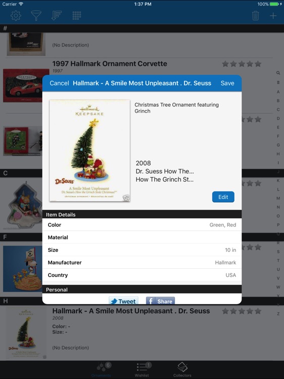 Christmas Ornaments Collector