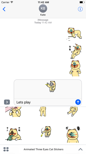 Animated Three Eyes Cat Stickers For iMessage(圖3)-速報App