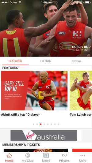 Gold Coast SUNS Official App(圖1)-速報App