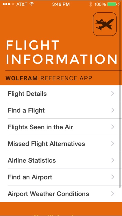 Wolfram Flight Information Reference App