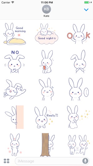 Zinnia The Lovely Rabbit English Sticker