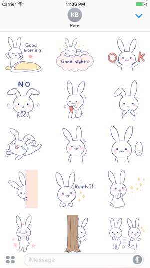 Zinnia The Lovely Rabbit English Stickers(圖1)-速報App