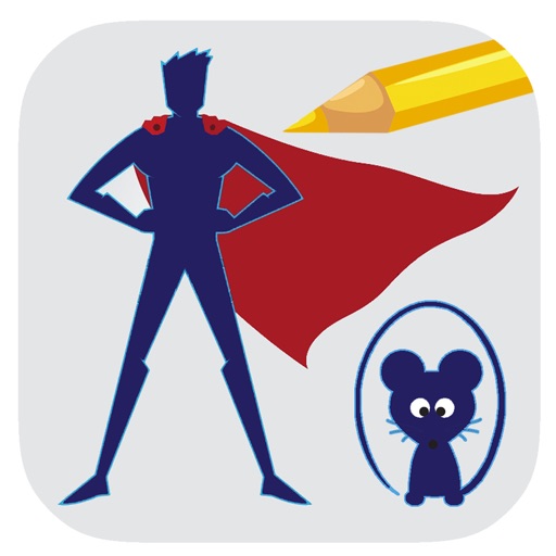 Page Superhero And Mouse Coloring Game Free iOS App