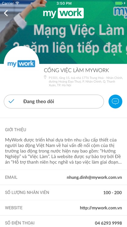 MyWork - Mạng xã hội tuyển dụng, việc làm hàng đầu screenshot-3