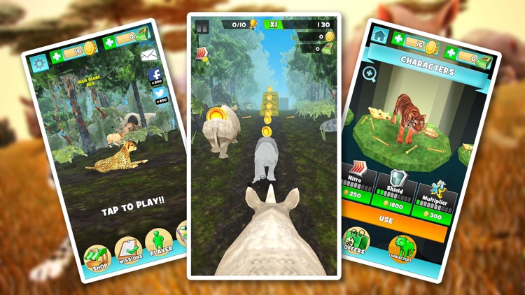 Wild Animal Simulator . Free Jungle Animals Racing screenshot-3