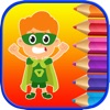 Icon Superhero Coloring Book Pages - Learn to Painting