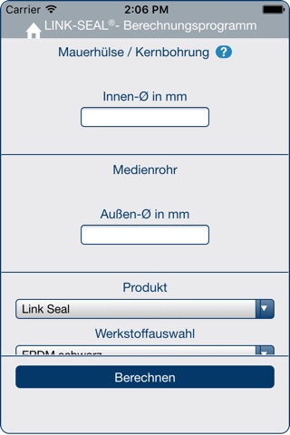 LINK-SEAL® - Berechnungsprogramm screenshot 2