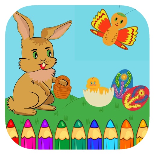 Free Page Bunny Butterfly For Coloring Game Icon