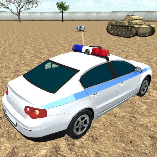 Police Car Survival Race in Modern Battlefield