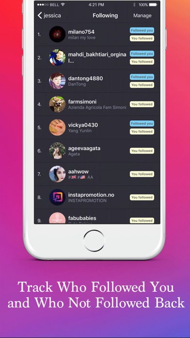 Track for Instagram Likes - Get Followers Report screenshot 3