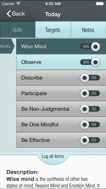 DBT Diary Card and Skills Coach