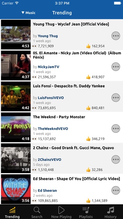 Tubify Trending Video Music Player