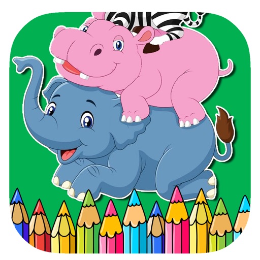 Free Draw Elephant Hippo Coloring Book Games Icon