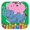 Free Draw Elephant Hippo Coloring Book Games