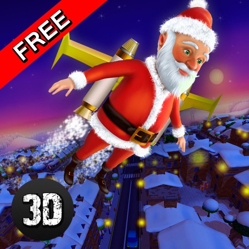 Flying Santa Jetpack Skydiving Air Race iOS App