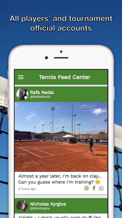 Tennis Feed Center - News, Videos for ATP WTA