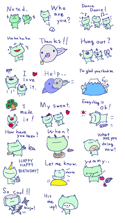 Cute Frog Stickers!!