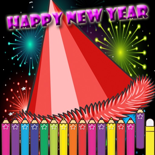 Happy New Year Coloring for kids and Preschool