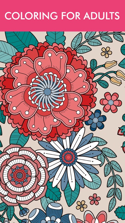 Adult Color Therapy Pages - Flower Coloring Book