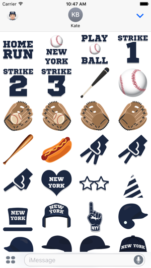 New York Y Baseball Stickers & Emojis(圖4)-速報App