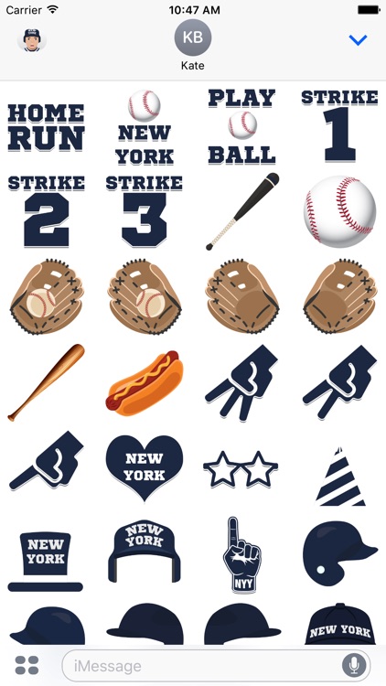 New York Y Baseball Stickers & Emojis screenshot-3