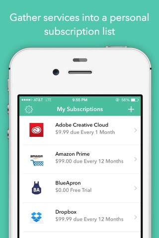 SubscriptMe: bill tracker screenshot 2