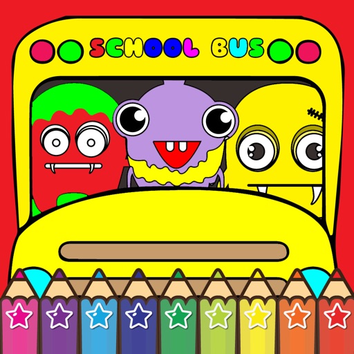 My ABC Cartoon School Bus Coloring Games for Kids Icon