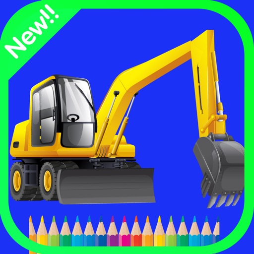 Vehicles Construction Coloring book game For kids