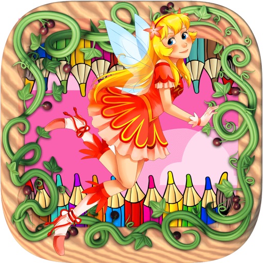 fairy kingdom coloring book free icon