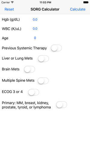 SORG Spine Metastases Survival Calculator(圖1)-速報App