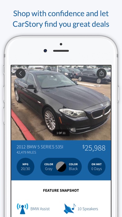 CarStory: find a new used car screenshot