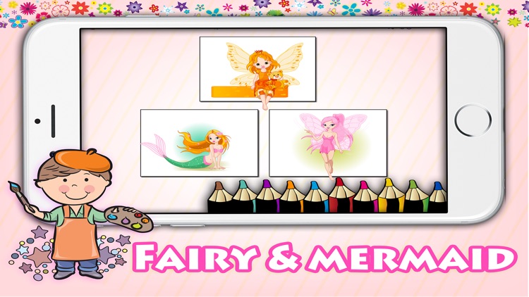 Mermaid & Fairy coloring pages free Game for Girls