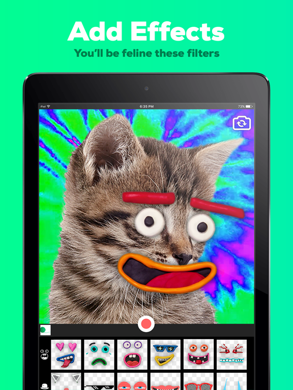 Screenshots of GIPHY Cam. The GIF Creator for iPad