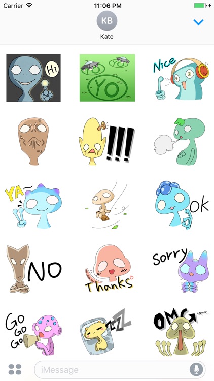 Cute Alien Family Stickers