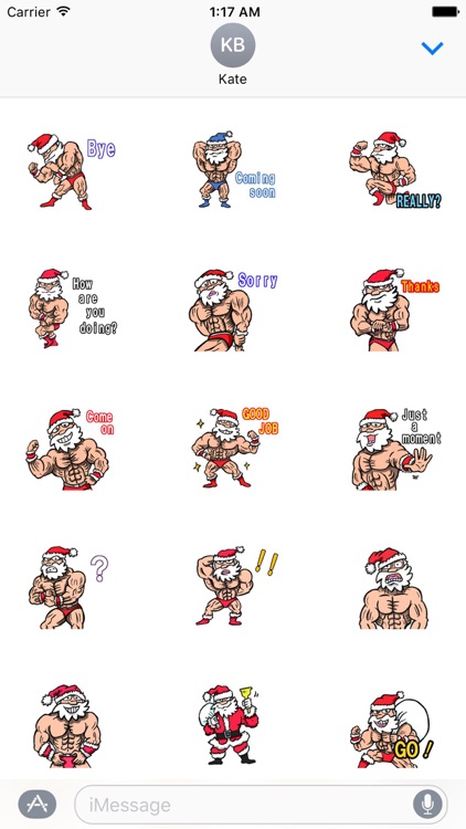 Merry Christmas Wiht Gymnast Santa Claus Stickers