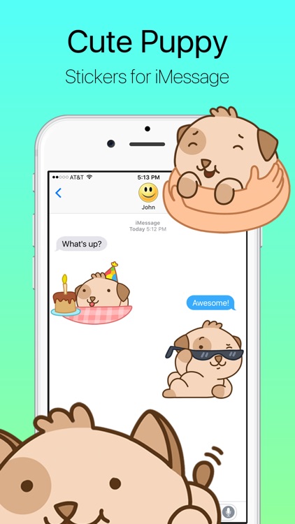 Happy and Cute Puppy Stickers