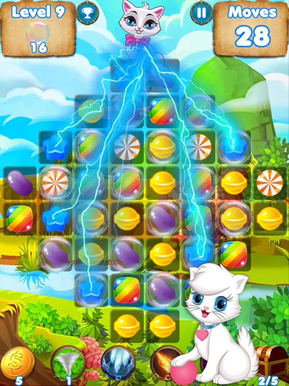Kitty Crush - puzzle games with cats and candy screenshot 2