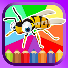 Activities of Insects & Bugs Coloring Book Painting Pages Games