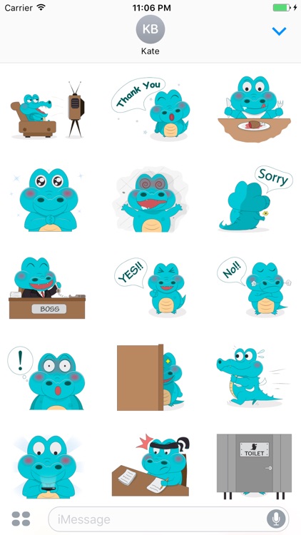 Charly The Lovely Aqua Crocodile Sticker