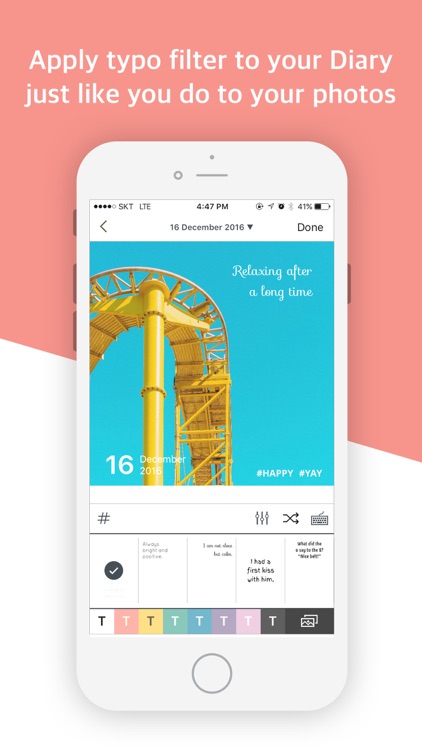 Paletto: Apply typo filter to your diary for Insta screenshot-0