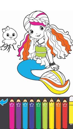 Coloring Cute little princess mermaid(圖4)-速報App