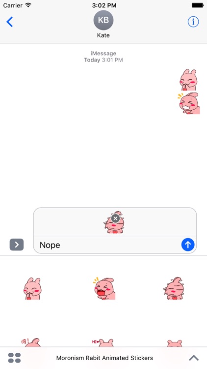 Moronism Rabit Animated Stickers For iMessage